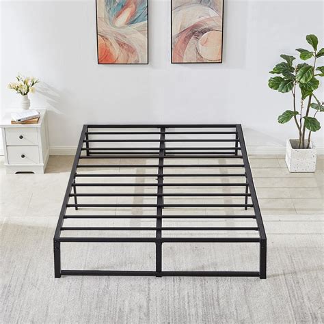 metal platform bed frame compatible with box spring|platform vs traditional bed frame.